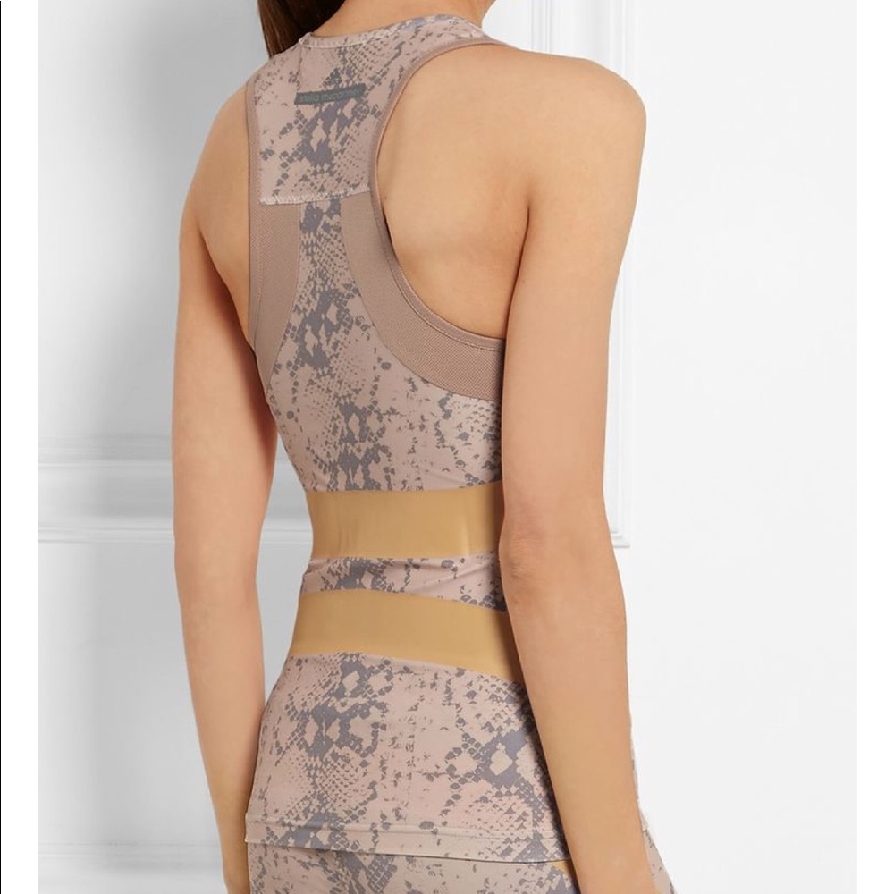 Adidas by Stella McCartney Beige Snake-Print Racerback Tank